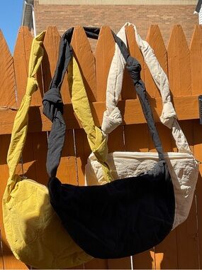 Three-Pack Casual Knotted Crossbody Bags - Black, Mustard, Cream